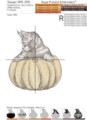 Котенок на тыкве дизайн машинной вышивки - 3 размера