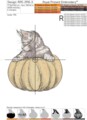 Котенок на тыкве дизайн машинной вышивки - 3 размера