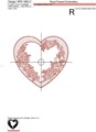 Кружевной дизайн машинной вышивки Сердце рамка для монограммы - 5 размеров