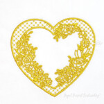 Кружевное Сердце рамка для монограммы - 5 размеров
