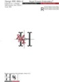 Латинская Цветочная заглавная Буква H дизайн машинной вышивки - 3 размера