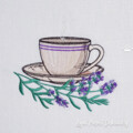 Лавандовый Чай Дизайн машинной вышивки - 3 размера