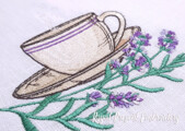 Лавандовый Чай Дизайн машинной вышивки - 3 размера