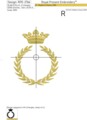 Лавровый венок рамка для монограммы с короной Дизайн машинной вышивки - 2 размера