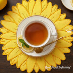 Подсолнух Подставка под тарелку в пяльцах - 8 размеров