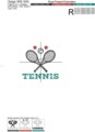 Логотип Теннис Дизайн машинной вышивки - 2 размера