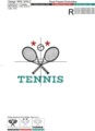 Логотип Теннис Дизайн машинной вышивки - 2 размера