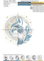 Лунный Кот Дизайн машинной вышивки - 4 размера
