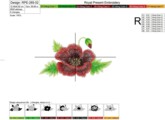 Мак в саду Дизайн машинной вышивки