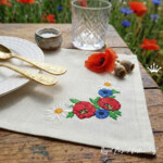 Маки и васильки угол нижний Дизайн машинной вышивки - 3 размера