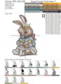 Малышка Кролик Большой Пасхальный Дизайн машинной вышивки - 5 размеров