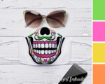 Маска для лица Сахарный Череп Бесплатный Дизайн машинной вышивки - 3 размера