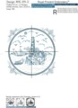 Маяк на острове Дизайн машинной вышивки - 4 размера