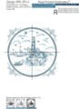 Маяк на острове Дизайн машинной вышивки - 4 размера
