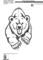 Медведь Гризли Дизайн машинной вышивки - 4 размера