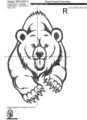 Медведь Гризли Дизайн машинной вышивки - 4 размера