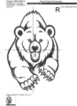 Медведь Гризли Дизайн машинной вышивки - 4 размера
