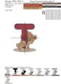 Медвежонок Тедди буква T Дизайн машинной вышивки - 4 размера