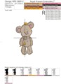 Медвежонок в короне Дизайн машинной вышивки  - 4 размера