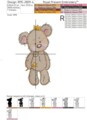 Медвежонок в короне Дизайн машинной вышивки  - 4 размера