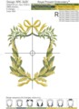Мимоза рамка Дизайн машинной вышивки - 3 размера