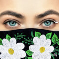 Модная защитная маска для лица с ромашками Бесплатный Дизайн машинной вышивки