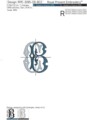 Монограмма CB-BC Дизайн машинной вышивки - 2 размера