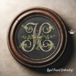 Монограмма K с розами