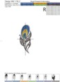 Набор дизайнов машинной вышивки Перья павлина - 3 размера