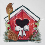 Рождественский скворечник с птичкой - 4 размера