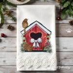 Рождественский скворечник с птичкой - 4 размера