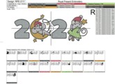 Новогодние Мышки 2020 года Дизайн машинной вышивки - 2 размера
