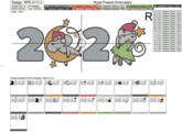 Новогодние Мышки 2020 года Дизайн машинной вышивки - 2 размера