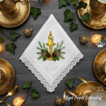 Рождественская свеча с шишками и еловыми ветвями - 4 размера