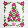 Новогодняя Елка из Пуансетий и декор для машинной вышивки - 3 размера