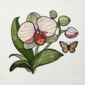 Орхидея большая с бабочкой набор - 4 размера