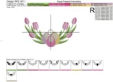 Пасхальный Дизайн машинной вышивки с тюльпанами - 4 размера