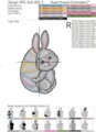 Пасхальный Кролик с яйцом Дизайн машинной вышивки - 4 размера