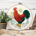 Петух Дизайн машинной вышивки - 4 размера