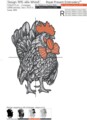 Петух в бабочке Дизайн машинной вышивки - 6 размеров