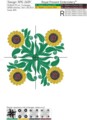 Подсолнух квадратный Дизайн Машинной Вышивки