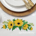 Подсолнухи Гирлянда Дизайн машинной вышивки - 5 размеров