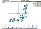 Польский цветочный угловой узор для машинной вышивки - 2 размера