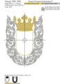Продолговатая Барокко рамка с короной Дизайн машинной вышивки - 3 размера