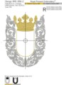 Продолговатая Барокко рамка с короной Дизайн машинной вышивки - 3 размера