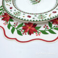 Пуансеттии салфетка под тарелку для промышленной вышивальной машины в пяльцах - 2 размера