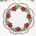 Пуансеттии салфетка под тарелку для промышленной вышивальной машины в пяльцах - 2 размера