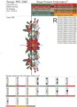 Пуансеттия бордюр с шишками дизайн машинной вышивки - 4 размеров