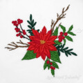 Пуансеттия зимний букет Дизайн машинной вышивки - 2 размера