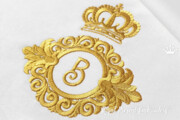 Рамка Барокко для монограммы с короной Дизайн машинной вышивки - 2 размера